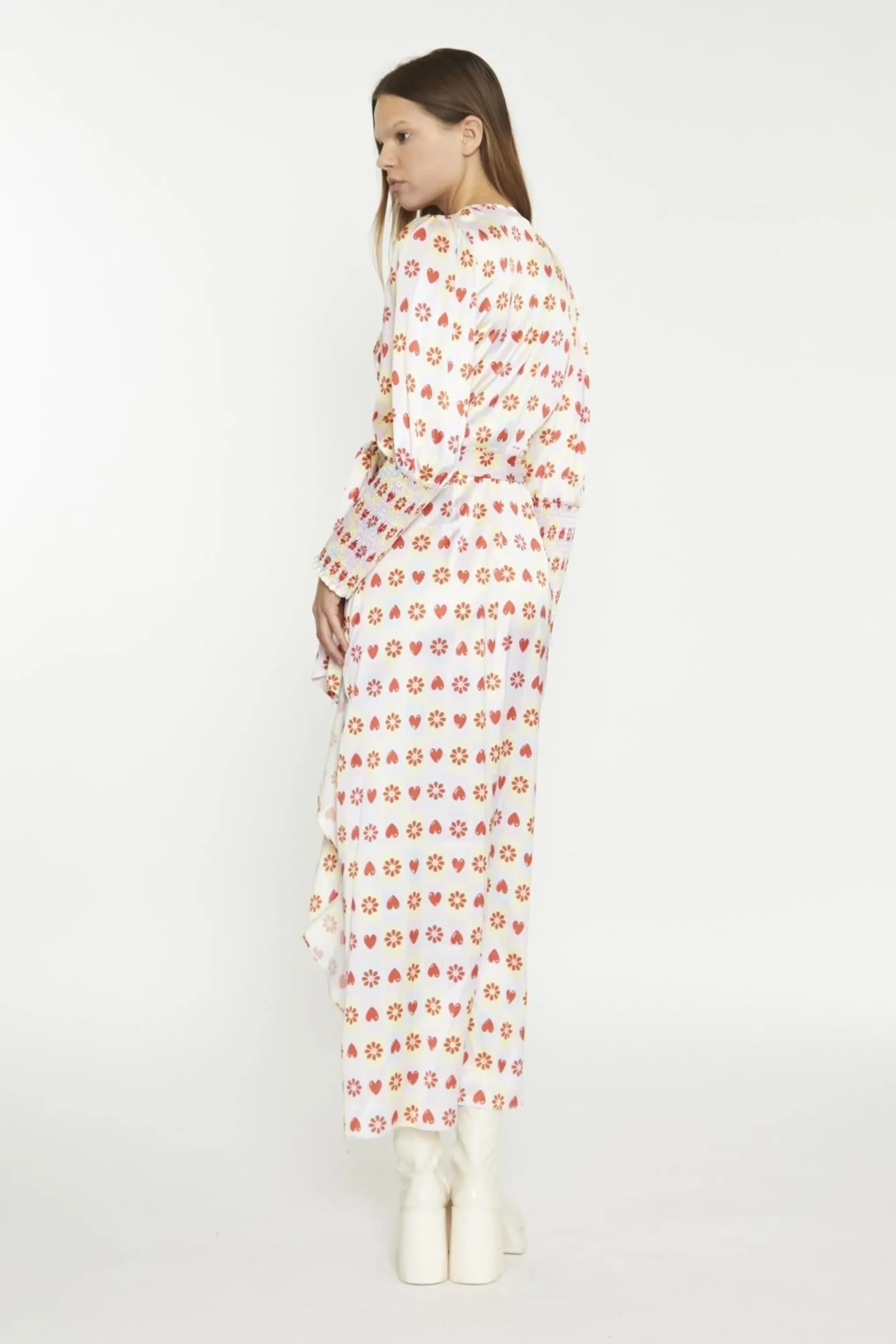 Glamorous Day Dresses|Maxi Dresses|Pastel Tile-Print Wrap Maxi-Dress -