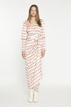 Glamorous Day Dresses|Maxi Dresses|Pastel Tile-Print Wrap Maxi-Dress -