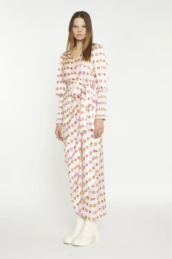 Glamorous Day Dresses|Maxi Dresses|Pastel Tile-Print Wrap Maxi-Dress -