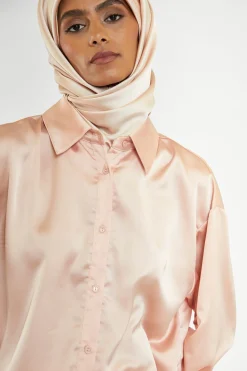 Glamorous Co-ords|Blouses & Shirts|Peach Long Sleeve Shirt -
