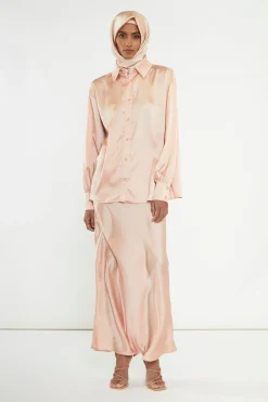 Glamorous Co-ords|Blouses & Shirts|Peach Long Sleeve Shirt -