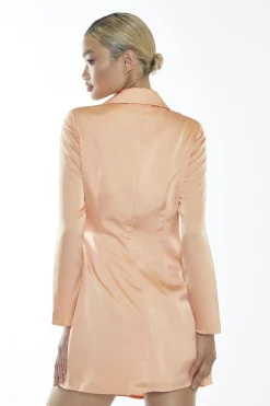 Glamorous Mini Dresses|Mini Dresses|Peach Wrap Shirt Mini-Dress -