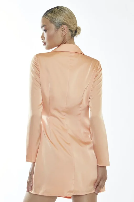 Glamorous Mini Dresses|Mini Dresses|Peach Wrap Shirt Mini-Dress -