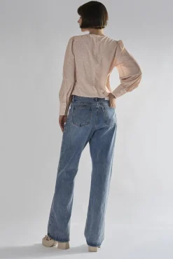 Glamorous Blouses & Shirts|Peach-Ditsy V-Neck-Button-Up Tops -