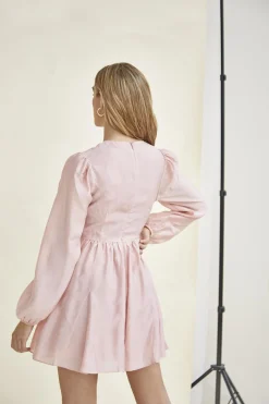 Glamorous Day Dresses|Mini Dresses|Peach-Pink Cut-Out-Skater Mini-Dress -