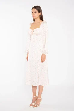 Glamorous Day Dresses|Midi & Midaxi Dresses|Peach-Pink Daisy Milkmaid Midi-Dress -