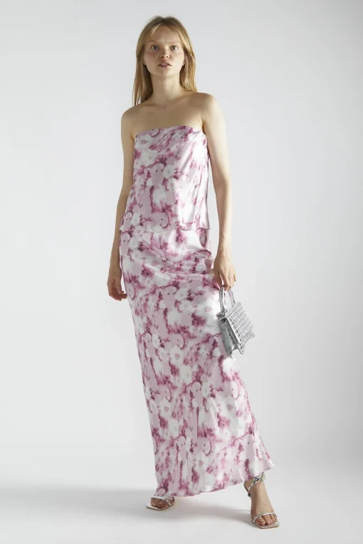 Glamorous Maxi Skirts|Pink Blur Daisy Flare Maxi-Skirt -