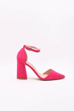 Glamorous Heels|Pink Closed-Toe Heeled-Shoes -