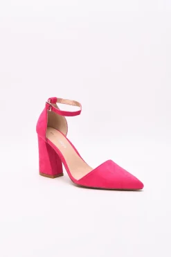 Glamorous Heels|Pink Closed-Toe Heeled-Shoes -