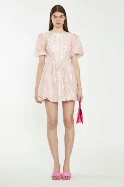 Glamorous Best Dressed Guest|Chic Escapes|Pink Flower Organza Mini Dress -