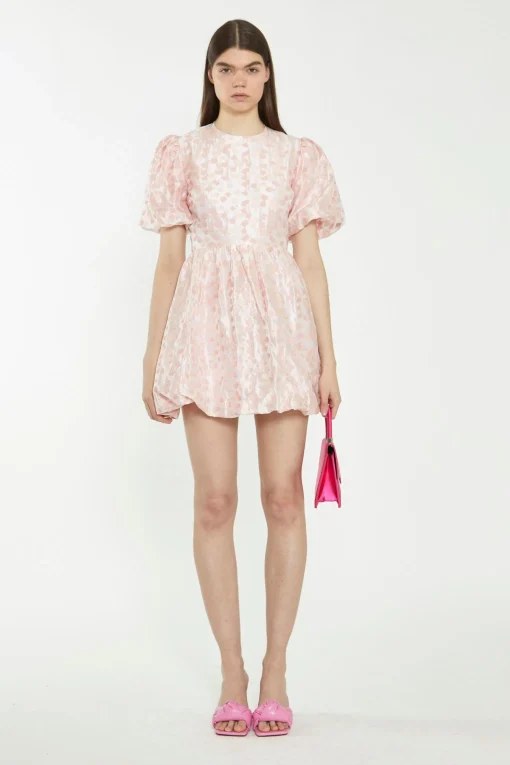 Glamorous Best Dressed Guest|Chic Escapes|Pink Flower Organza Mini Dress -