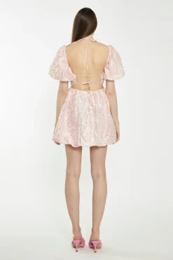Glamorous Best Dressed Guest|Chic Escapes|Pink Flower Organza Mini Dress -