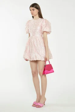 Glamorous Best Dressed Guest|Chic Escapes|Pink Flower Organza Mini Dress -