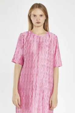 Glamorous Day Dresses|Midi & Midaxi Dresses|Pink Geo-Plisse Midi-Dress -