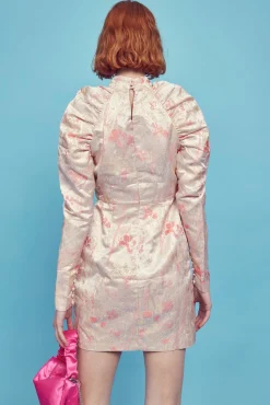 Glamorous Go To Partywear|Mini Dresses|Pink Metallic- Brocade Mini Dress -