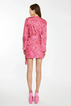 Glamorous Co-ords|Mini Skirts|Pink Multi-Square Low-Waist Micro Mini-Skirt -