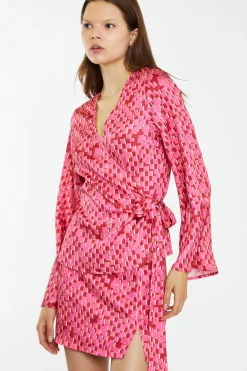 Glamorous Co-ords|Mini Skirts|Pink Multi-Square Low-Waist Micro Mini-Skirt -