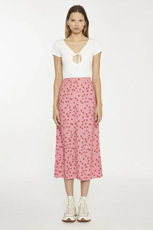 Glamorous Midi & Midaxi Skirts|Pink Strawberry-Print Midaxi-Skirt -
