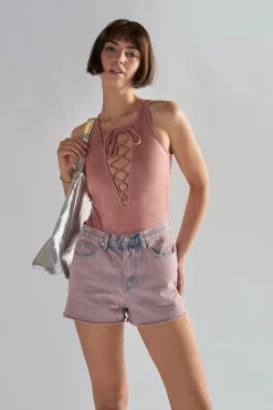 Glamorous Denim Shorts|Pink Wash Denim Shorts -