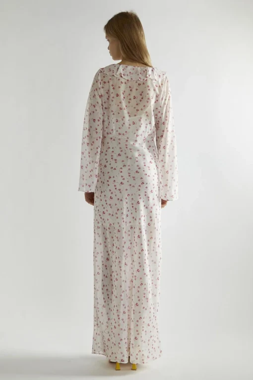 Glamorous Day Dresses|Maxi Dresses|Pink Watercolour-Floral V-Neck Maxi-Dress -