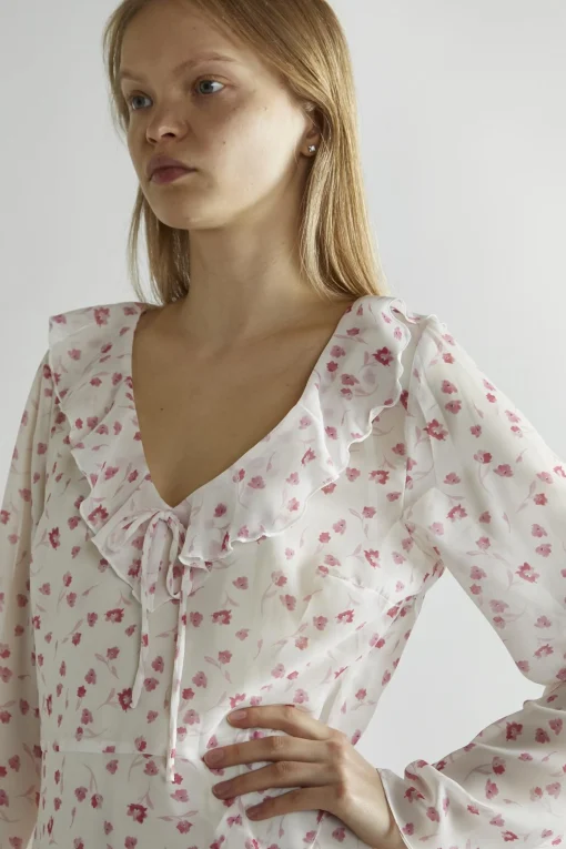 Glamorous Day Dresses|Maxi Dresses|Pink Watercolour-Floral V-Neck Maxi-Dress -