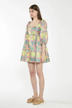 Glamorous Best Dressed Guest|Chic Escapes|Pink-60s-Flower-Jacquard Babydoll Mini Dress -