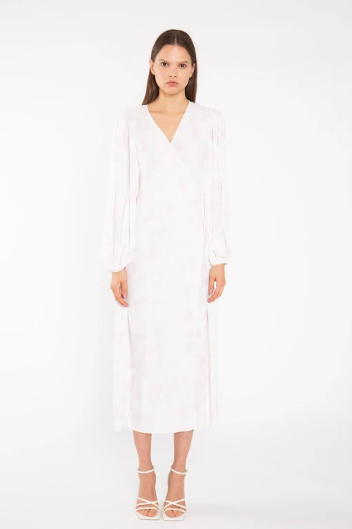 Glamorous Best Dressed Guest|Midi & Midaxi Dresses|Pink-Watercolour Wrap Midi-Dress -