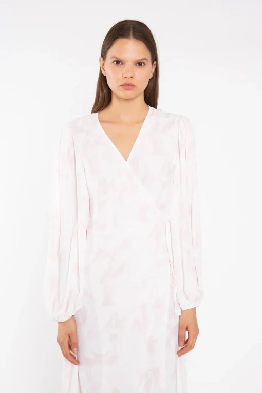Glamorous Best Dressed Guest|Midi & Midaxi Dresses|Pink-Watercolour Wrap Midi-Dress -
