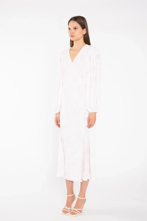 Glamorous Best Dressed Guest|Midi & Midaxi Dresses|Pink-Watercolour Wrap Midi-Dress -