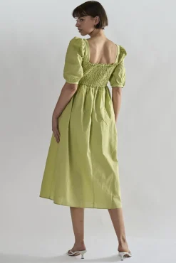 Glamorous Day Dresses|Midi & Midaxi Dresses|Pistachio Square Neck Short Sleeve Midi Dresses -