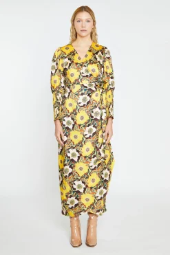 Glamorous Day Dresses|Wrap Dressses|Psychedelic Multi-Floral Wrap Maxi-Dress -