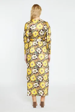 Glamorous Day Dresses|Wrap Dressses|Psychedelic Multi-Floral Wrap Maxi-Dress -