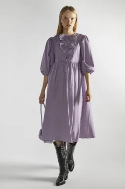 Glamorous Midi & Midaxi Dresses|Midi & Midaxi Dresses|Purple Gingham Bow Detail Midi-Dress -