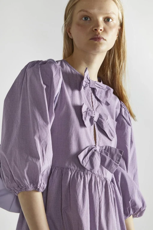 Glamorous Midi & Midaxi Dresses|Midi & Midaxi Dresses|Purple Gingham Bow Detail Midi-Dress -