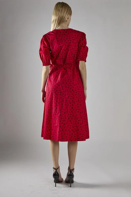 Glamorous Midi & Midaxi Dresses|Midi & Midaxi Dresses|Red Ditsy V-Neck Wrap Midi-Dress -