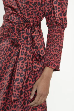 Glamorous Midi & Midaxi Dresses|Midi & Midaxi Dresses|Red-Black Animal Wrap Midi-Dress -