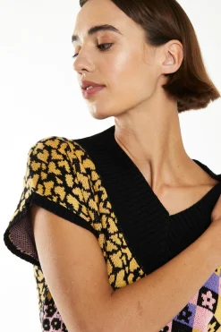 Glamorous Workwear|Glamorous Care: Our Sustainable Collection|Retro Black Intarsia Knit Tank Top -