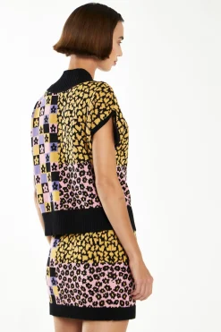 Glamorous Workwear|Go To Partywear|Retro Block Intarsia Knit Mini-Skirt -