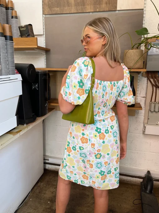 Glamorous Best Dressed Guest|Chic Escapes|Retro Spring-Floral Bust Detail Mini-Dress -