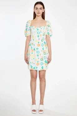 Glamorous Best Dressed Guest|Chic Escapes|Retro Spring-Floral Bust Detail Mini-Dress -