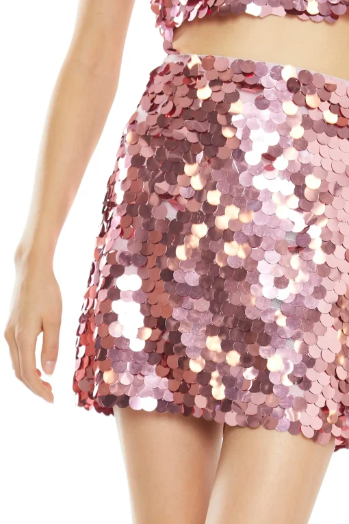Glamorous Best Dressed Guest|Going Out Skirts|Rose Large-Sequin Mini-Skirt -