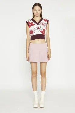 Glamorous Mini Skirts|Rose Pink Pleated Mini-Skirt -