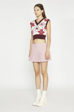 Glamorous Mini Skirts|Rose Pink Pleated Mini-Skirt -