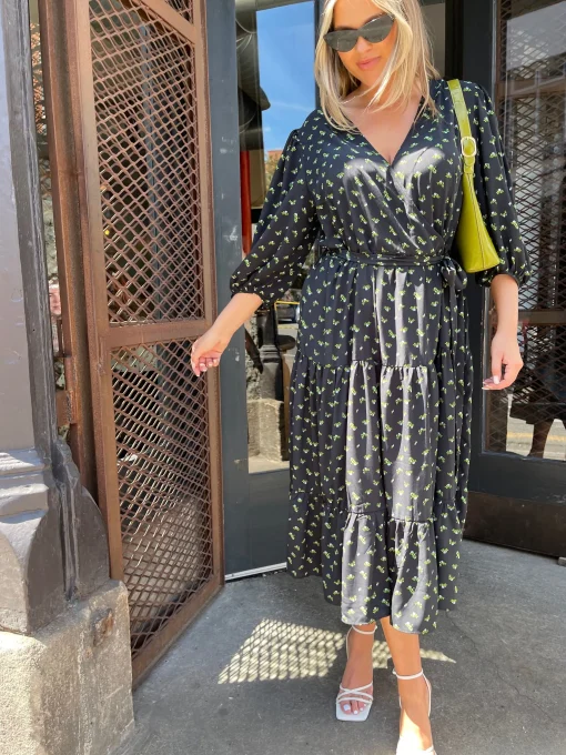 Glamorous Chic Escapes|Day Dresses|Rosebud Floral Tiered Wrap Front Midaxi-dress -