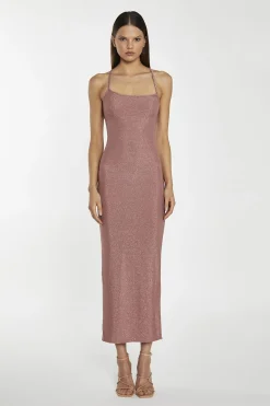 Glamorous Go To Partywear|Party Dresses|Rose-Glitter Lace-Up Back Midaxi-Dress -
