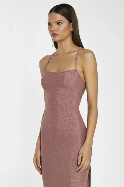 Glamorous Go To Partywear|Party Dresses|Rose-Glitter Lace-Up Back Midaxi-Dress -