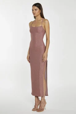 Glamorous Go To Partywear|Party Dresses|Rose-Glitter Lace-Up Back Midaxi-Dress -