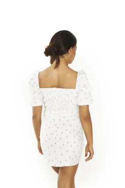 Glamorous Mini Dresses|Mini Dresses|Rustic-Ditsy-Floral Square-Neck-Mini-Dresses -