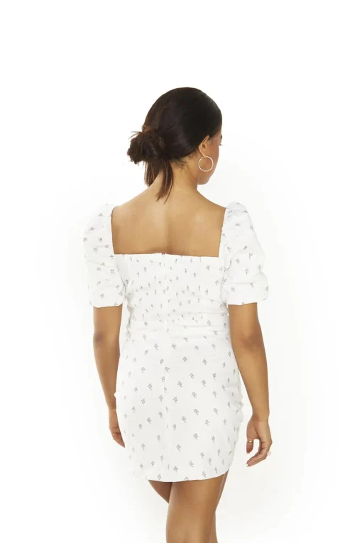 Glamorous Mini Dresses|Mini Dresses|Rustic-Ditsy-Floral Square-Neck-Mini-Dresses -
