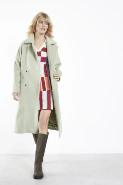 Glamorous Coats|Sage Collared Long-Line Coat -